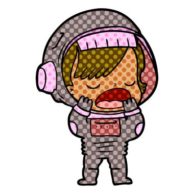  astronot konuşuyor karikatür vektör çizim