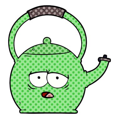 Çizgi film çaydanlığının vektör çizimi