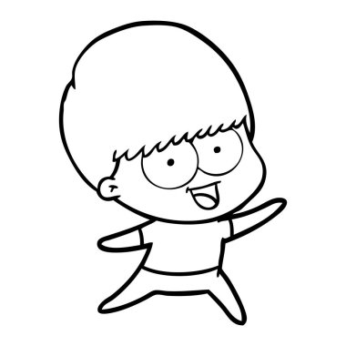 mutlu çizgi film çocuk vektör çizim