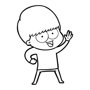 mutlu çizgi film çocuk vektör çizim