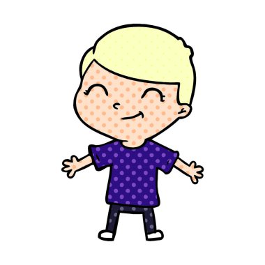 vektör çizim karikatür kız gülümseyerek