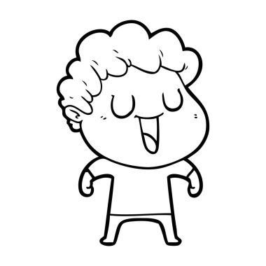 vektör çizim karikatür adam gülen