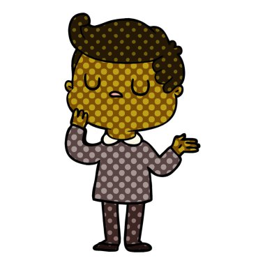 vektör çizim karikatür adam merak