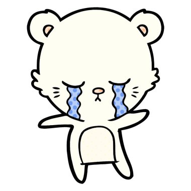 vektör çizim karikatür kutup ayısı ağlama