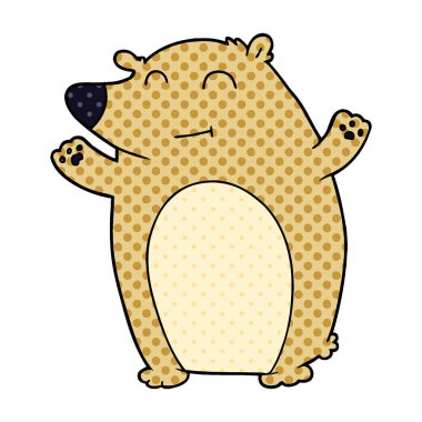 mutlu karikatür ayı vektör çizim