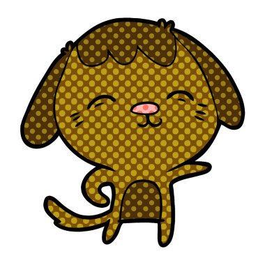 vektör çizim mutlu karikatür köpek