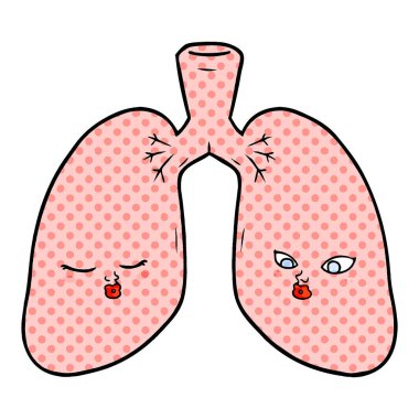 vektör çizim karikatür akciğer