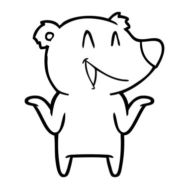  ayı karikatür gülen vektör çizim