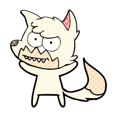 vektör çizim karikatür sırıtan Fox