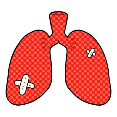 vektör çizim karikatür akciğer