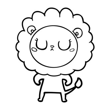 Çizgi film aslanının vektör çizimi