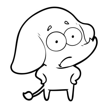 vektör çizim karikatür emin fil