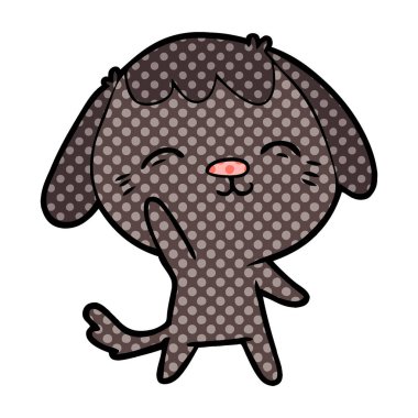 vektör çizim mutlu karikatür köpek