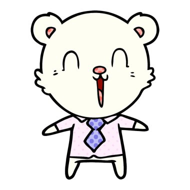 mutlu karikatür kutup ayısı