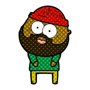 vektör çizim karikatür sakallı adam