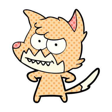 vektör çizim karikatür sırıtan Fox