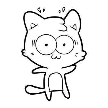 vektör çizim karikatür sürpriz kedi