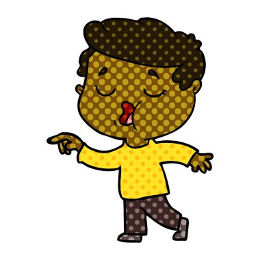  vektör çizim konuşuyor karikatür adam