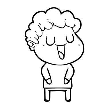 vektör çizim karikatür adam gülen