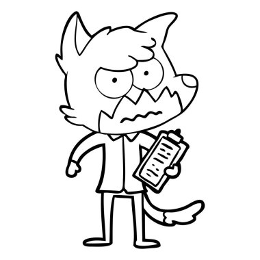 vektör çizim karikatür rahatsız fox