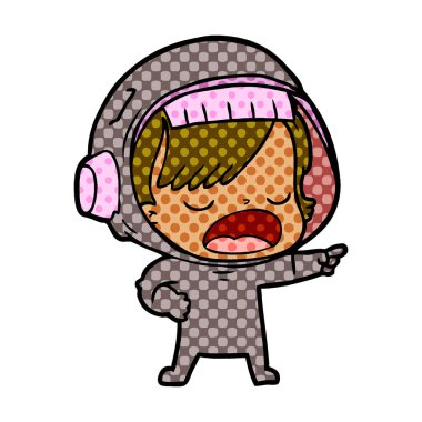  astronot konuşuyor karikatür vektör çizim