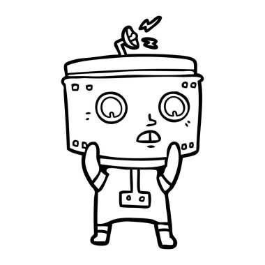 Çizgi film robotunun vektör çizimi 