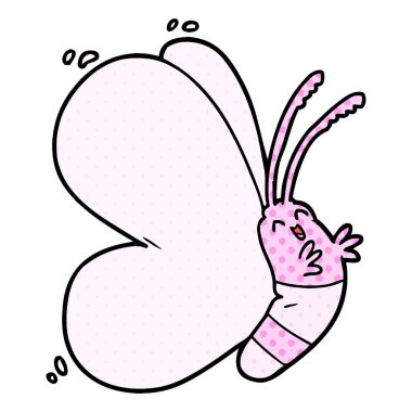 Komik karikatür kelebek vektör çizim