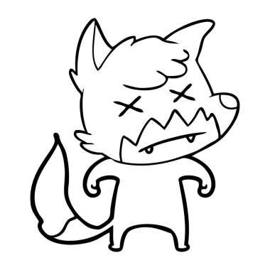 Çizgi film tilkisinin vektör çizimi