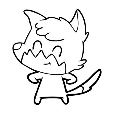 vektör çizim karikatür dostu Fox