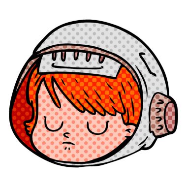 vektör çizim karikatür astronot yüz