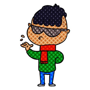 çizgi film çocuk güneş gözlüğü takıyor