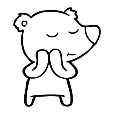 mutlu karikatür kutup ayısı