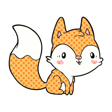 Çizgi film tilkisinin vektör çizimi