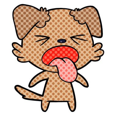 vektör çizim karikatür köpek bıkkın