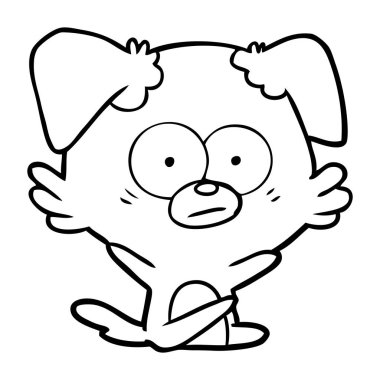 vektör çizim gergin köpek çizgi film