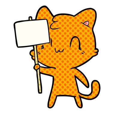 boş işareti karikatür mutlu kedi