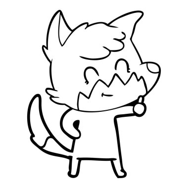 vektör çizim karikatür dostu Fox