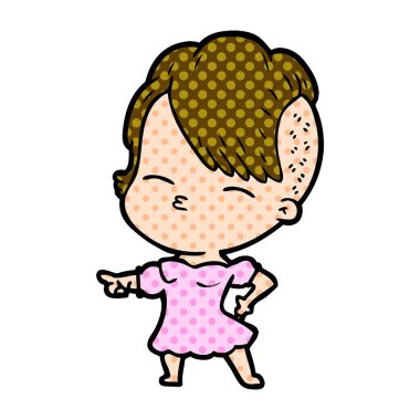 çizgi film kısma kız işaret