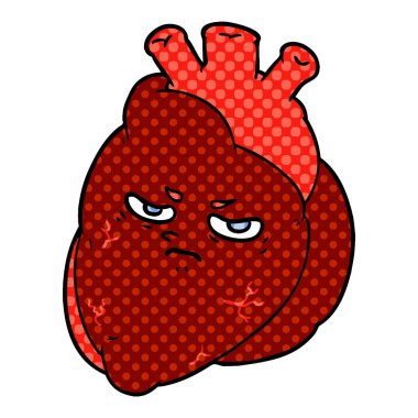 Karikatür kalp çiziminin vektör çizimi