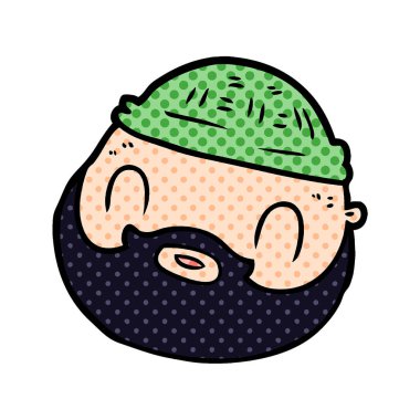 çizgi film sakallı erkek yüz