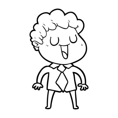 vektör çizim karikatür adam gülen