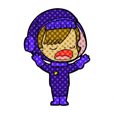 konuşuyor karikatür astronot kız