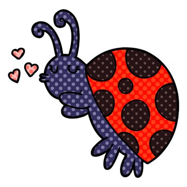 vektör çizim karikatür uğur böceği