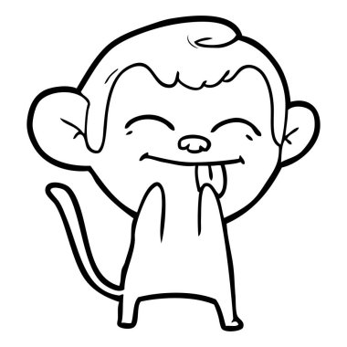 Komik karikatür maymun vektör çizim