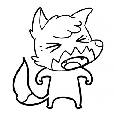 kızgın çizgi film fox vektör çizim