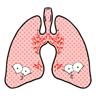 vektör çizim karikatür akciğer