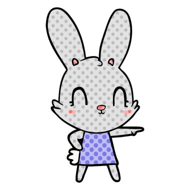 Tatlı çizgi film tavşanının vektör çizimi