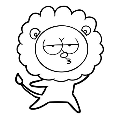 vektör çizim karikatür sıkılmış aslan