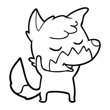 vektör çizim dostu karikatür Fox