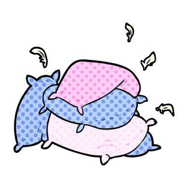 yastıklar yığını çizgi film